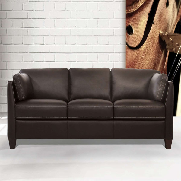 Chocolatebrownleathersofa Wayfair